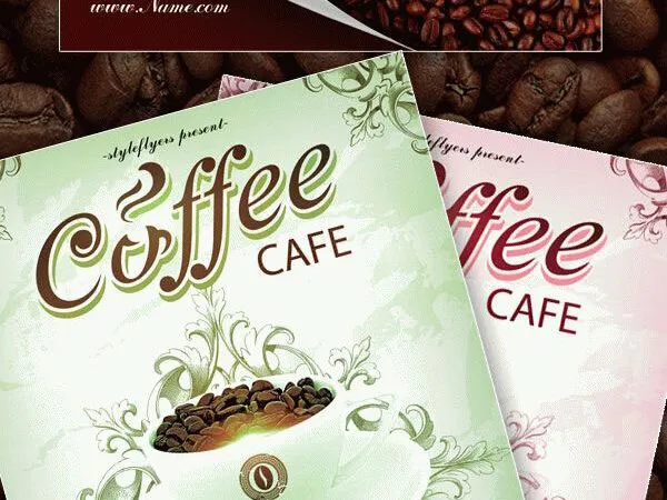 Border Elegant Coffee Cafe Flyer Template 1