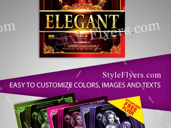 Border Elegant Party Flyer Template 1