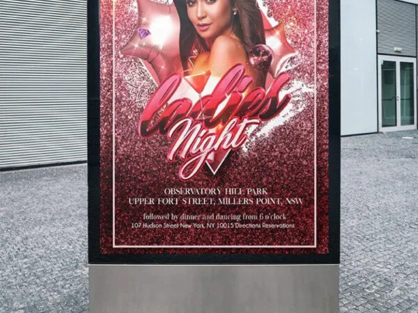 Border Glittery Ladies Night Poster and Flyer Template 1