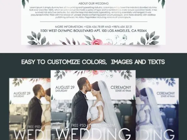 Border Grid Style Wedding Flyer and Facebook Event Page templates 1