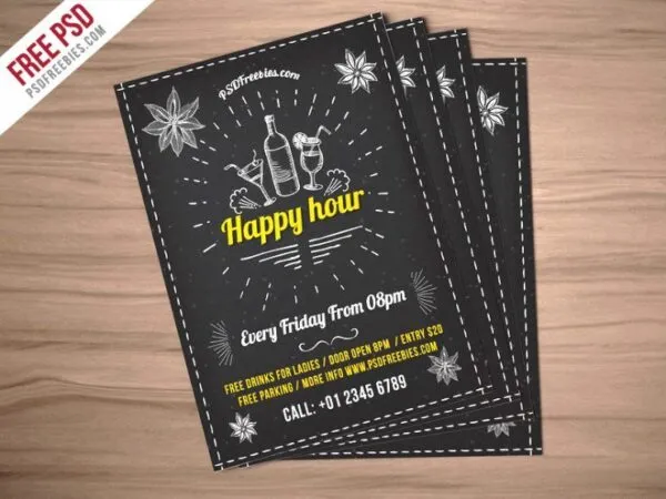 Border Illustrated Party Flyer Template 1
