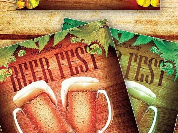 Border Leafy Beer Fest Flyer Template 1