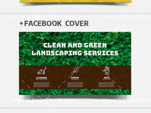 Border Leafy Gardener Flyer Instagram Post and Facebook Cover Templates 1