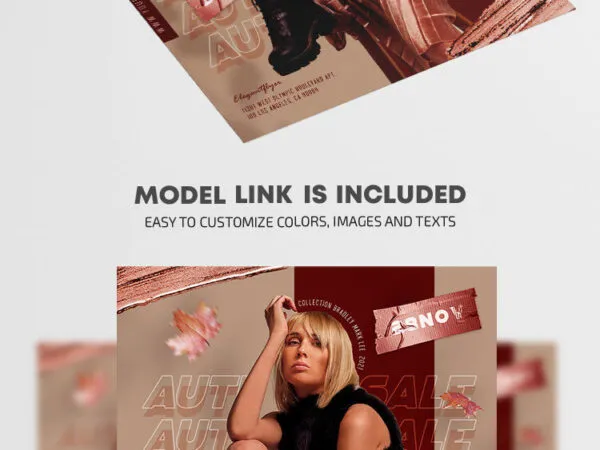 Border Modern Autumn Sale Flyer Template 1