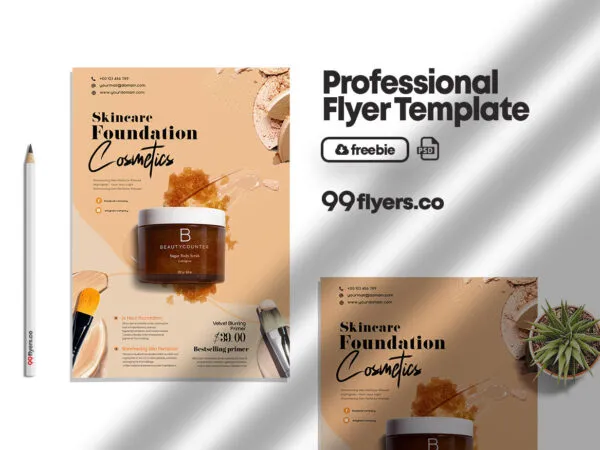 Border Modern Beauty Care Flyer Template 1