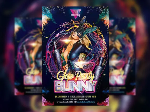 Border Modern Club Party Flyer Template 1