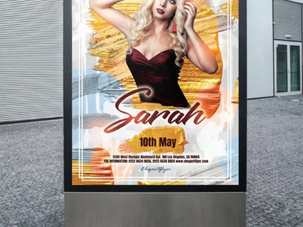 Border Modern DJ Music Event Poster Template 1