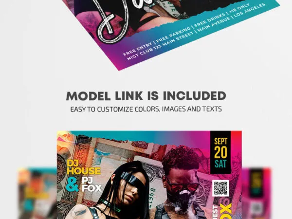 Border Modern Dance Party Flyer Template 1