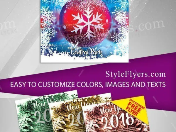Border Modern New Year Flyer Template 1