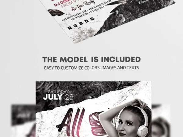 Border Modern Party Flyer Template and Facebook Cover 1