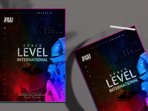 Border Modern Party Poster and Flyer Template 1