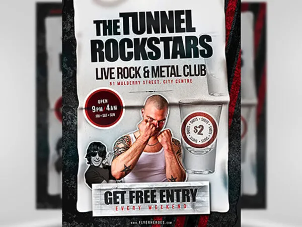 Border Night Club Musical Event Flyer Template 1