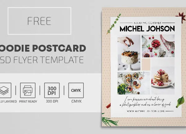 Border Photo Food Photographer Flyer Template 1