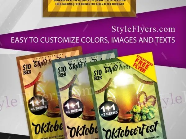 Border Sparkly Oktoberfest Flyer Template 1