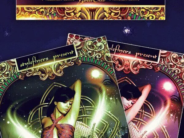 Border Sparkly Splash Arabian Nights Flyer Template 1