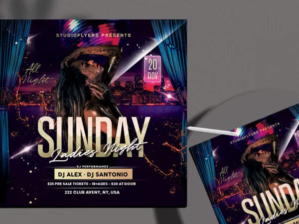 Border Urban Ladies Night Flyer Instagram Template 1