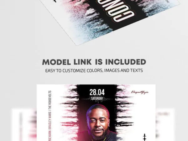 Border White DJ Party Flyer Template 1