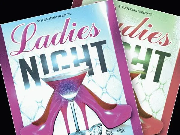 Border and Classy Ladies Night Party Flyer Template 1