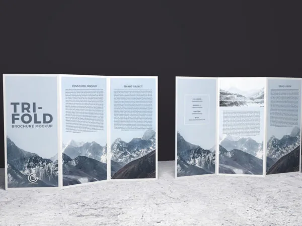 Both Sides of Tri Fold Brochure Mockup 1