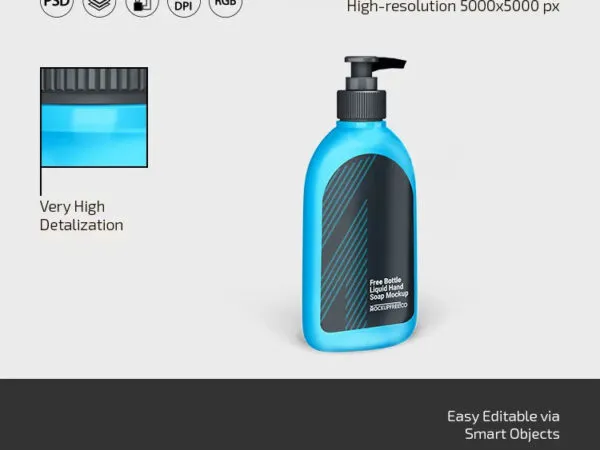 Bottle Liquid Hand Soap Mockup 1