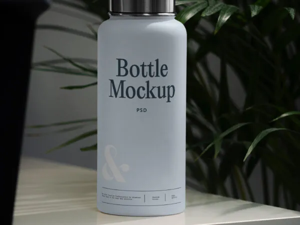 Bottle Mockup on Table in Front Show 1