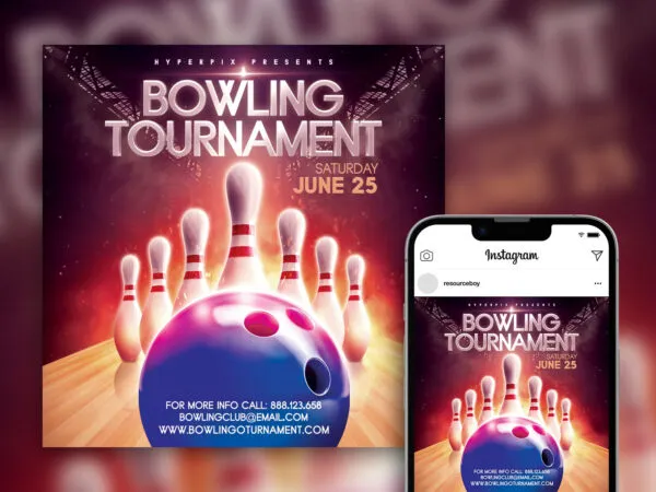 Bowling Tournament Instagram Post Template 1