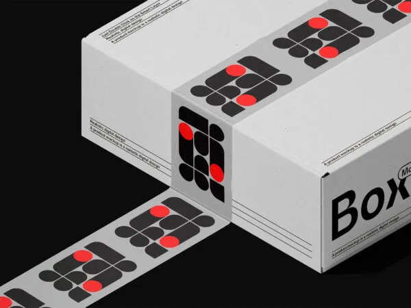 Box with Duct Tape Branding Mockup 1