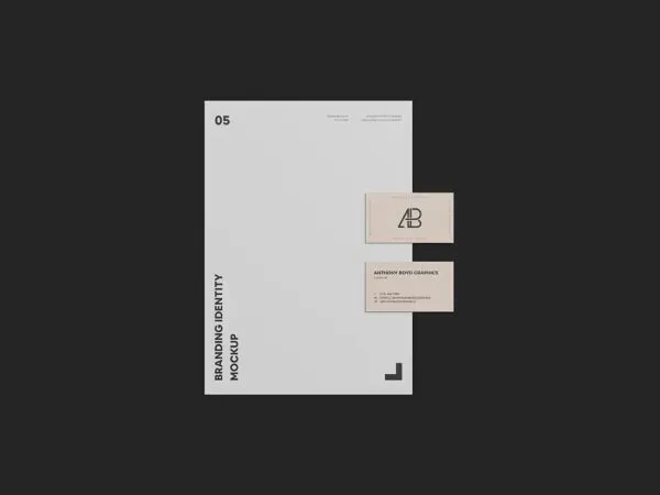 Branding Identity Mockup Featuring 2 Cards and Paper 1