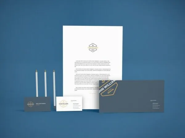 Branding Mockup Featuring Set of Stationery Items 1