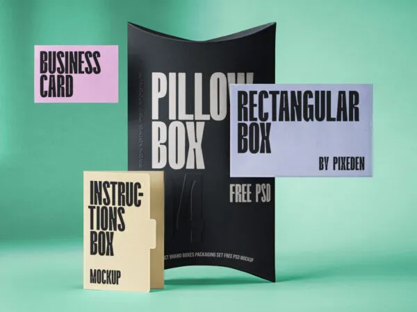 Branding Mockup Including Business Card and 3 Boxes 1