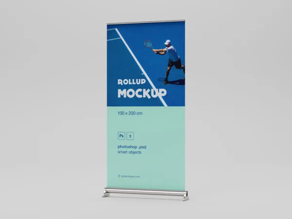 Branding Roll Up Mockup on a White Background 1