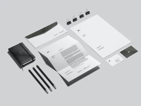 Branding Stationery Mockup Featuring Paper and Binder Clip 1