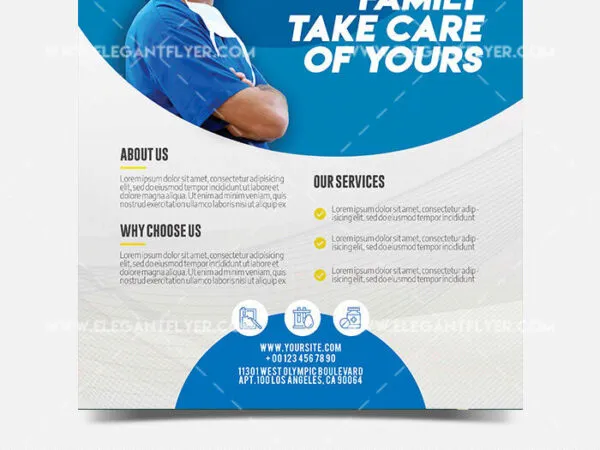 Bright Abstract Medical Clinic Flyer and Facebook Cover Template 1