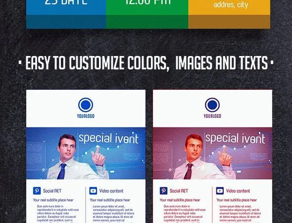 Bright Clean Business Promotion Flyer and Facebook Cover Template 1