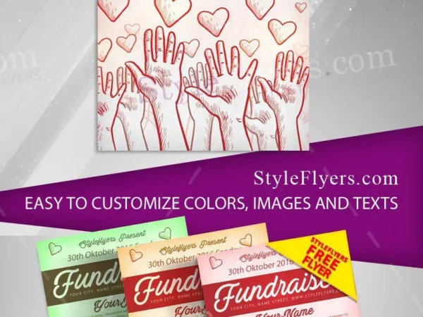 Bright Creative Fundraiser Event Flyer Template 1
