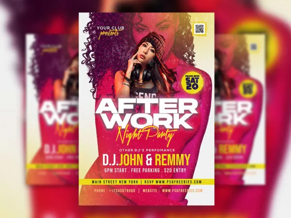 Bright Feminine DJ Party Flyer Template 1