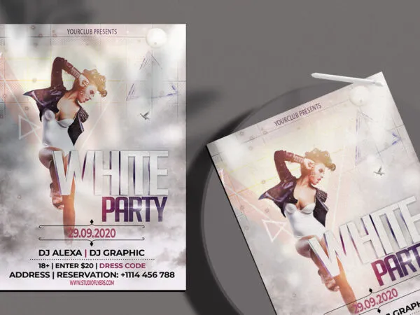 Bright Futuristic Dance Night Party Flyer Template 1
