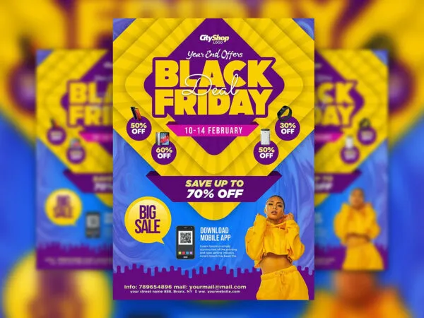 Bright Modern Black Friday Sale Flyer Template 1