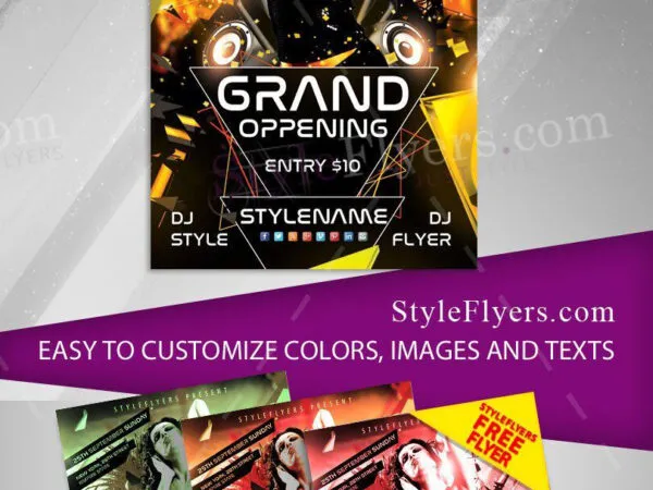 Bright Modern Grand Opening Flyer Template 1