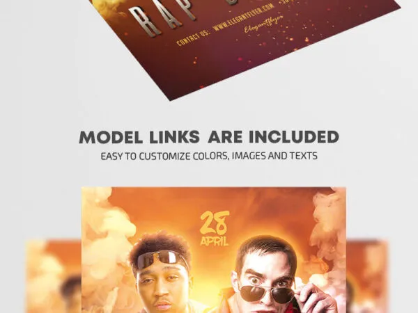 Bright Modern Hip Hop Rap Battle Event Flyer Template 1