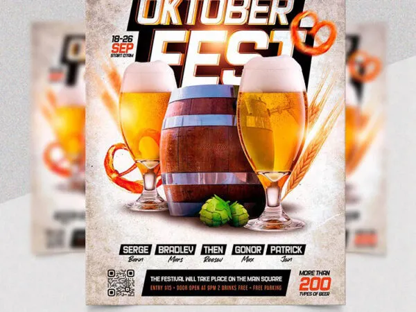 Bright Modern Oktoberfest Flyer Template 1