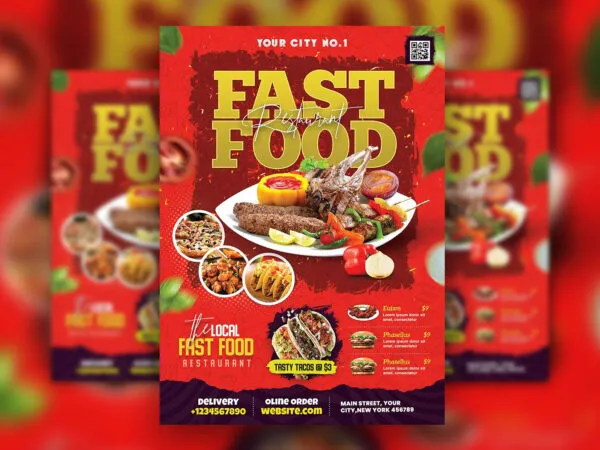 Bright Modern Restaurant Business Promotion Flyer Template 1