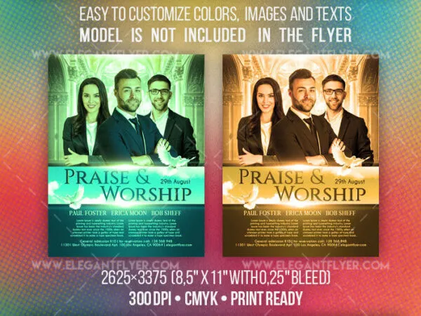 Bright Photo Church Event Flyer and Facebook Cover Template 1