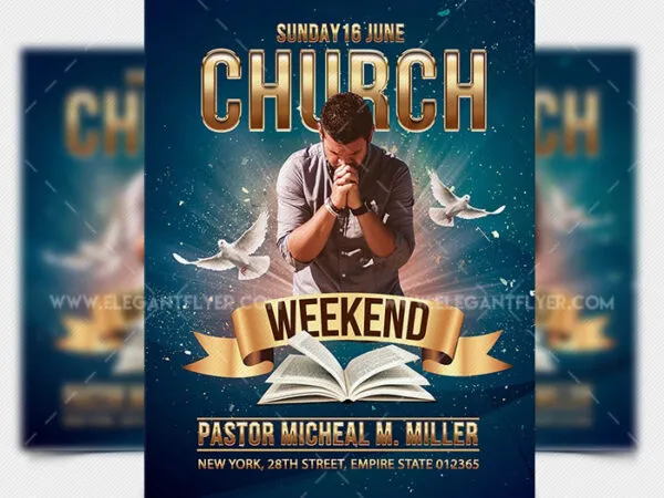 Bright Sparkly Church Event Flyer Template 1