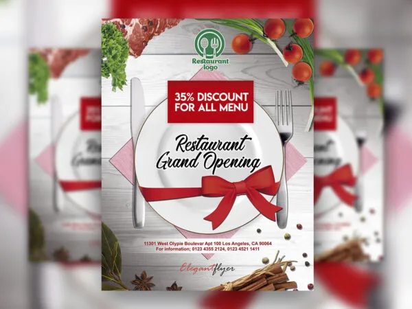 Bright Table Restaurant Opening Day Flyer Template 1