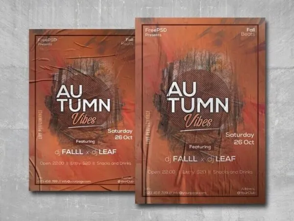 Brown Autumn Vibes Event Flyer Template 1