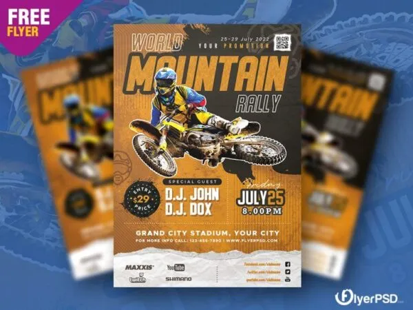 Brown Modern Motorcycle Rally Flyer Template 1