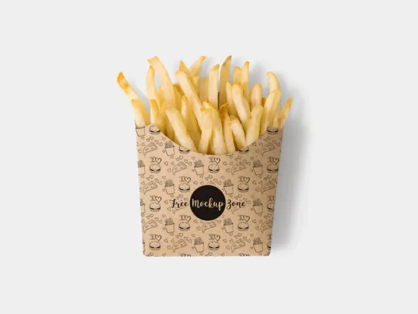 Brown Paper French Fries Box Mockup 1