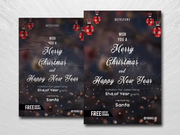 Brownish Blurry New Years Eve Party Flyer Template 1