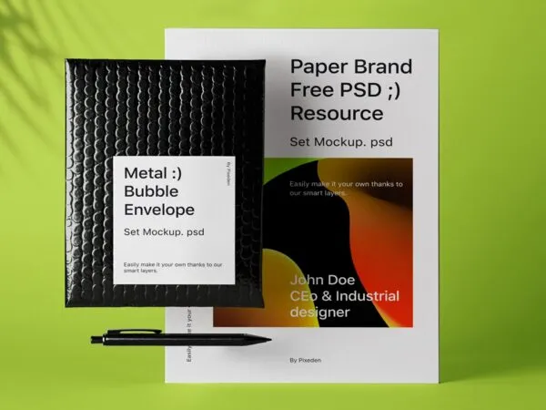Bubble Envelope Mockup Featuring Letterhead 1
